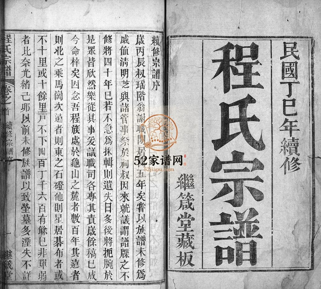 麻城程氏宗谱[20卷,首2卷]1917修 湖北黄冈麻城市继箴堂程氏电子版家谱下载