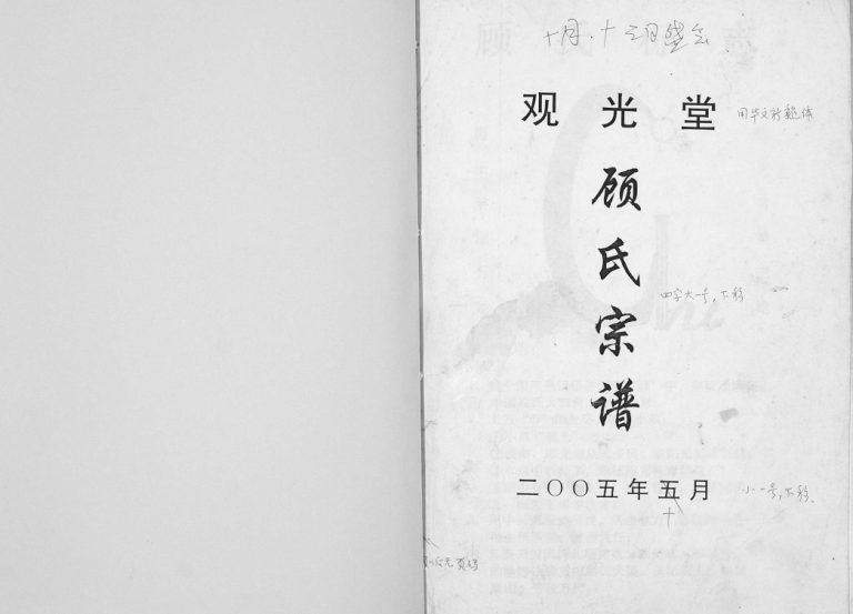 顾氏宗谱2005年修 江苏扬州高邮市观光堂顾氏电子版家谱下载