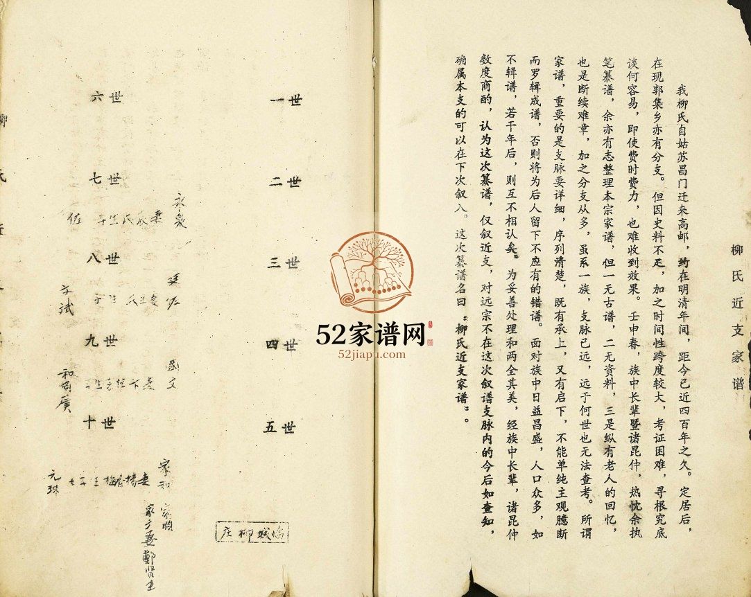柳氏近支家谱1993修 江苏扬州高邮市德胜堂柳氏电子版家谱下载