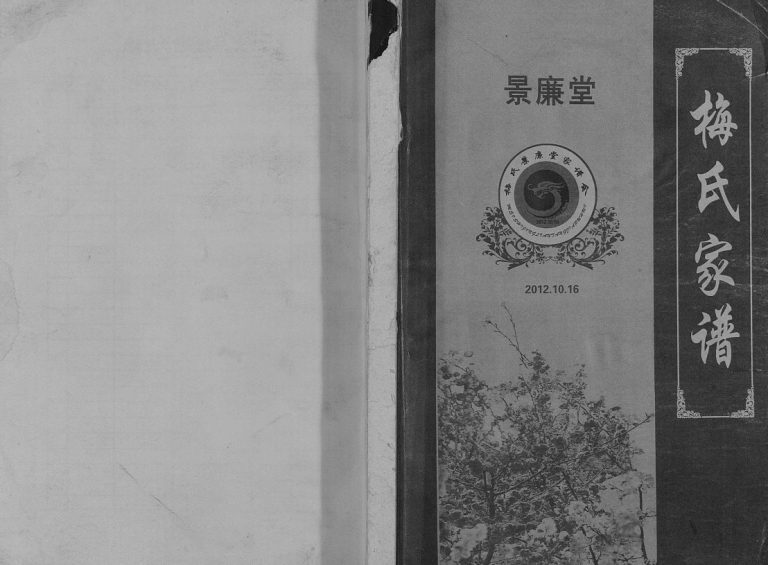 梅氏家谱2012修 江苏扬州高邮市景廉堂梅氏电子版家谱下载