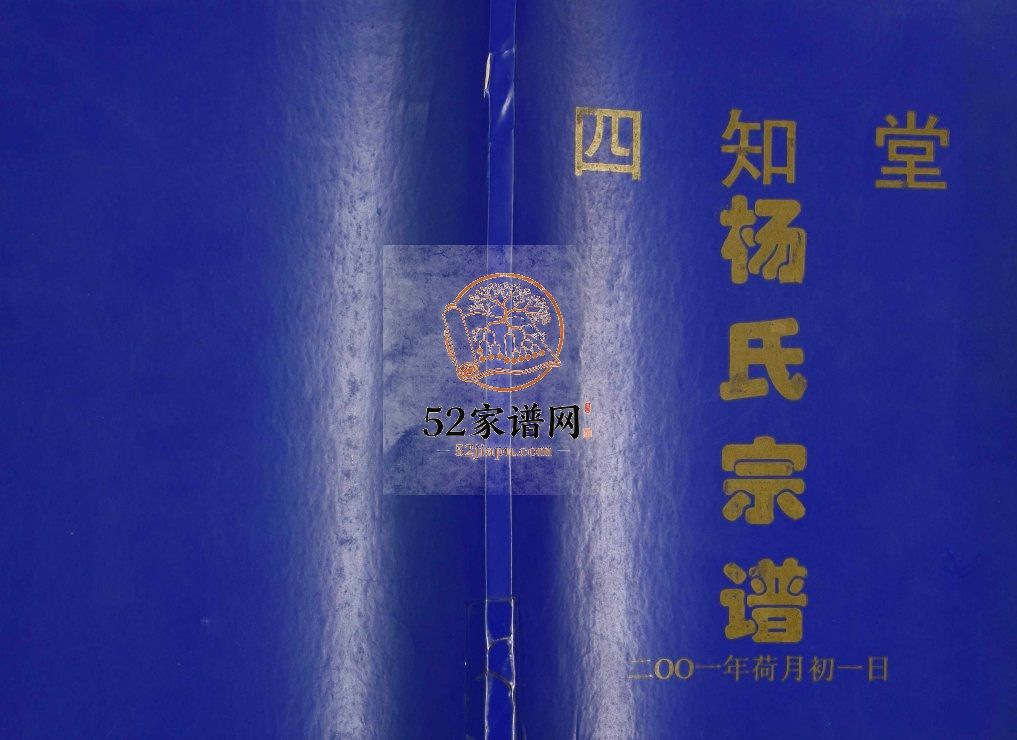 杨氏宗谱2001年修 江苏扬州高邮市四知堂杨氏电子版家谱下载