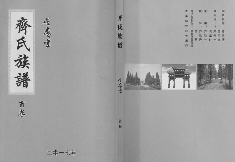 齐氏族谱2017年修 单县 丰县星历堂齐氏电子版家谱下载