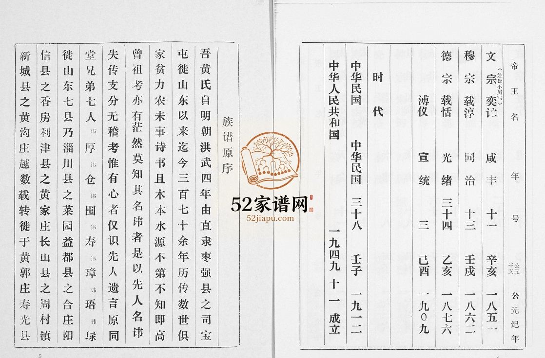 黄氏世谱1999年修 山东淄博桓台黄郭村电子版家谱下载