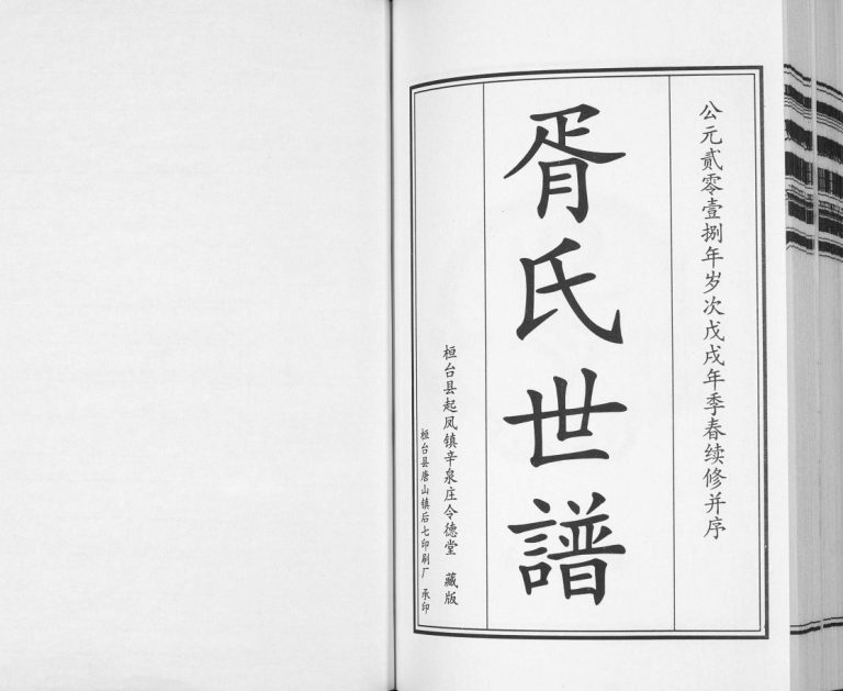 辛泉庄胥氏世谱2018续修 山东淄博桓台胥氏电子版家谱下载