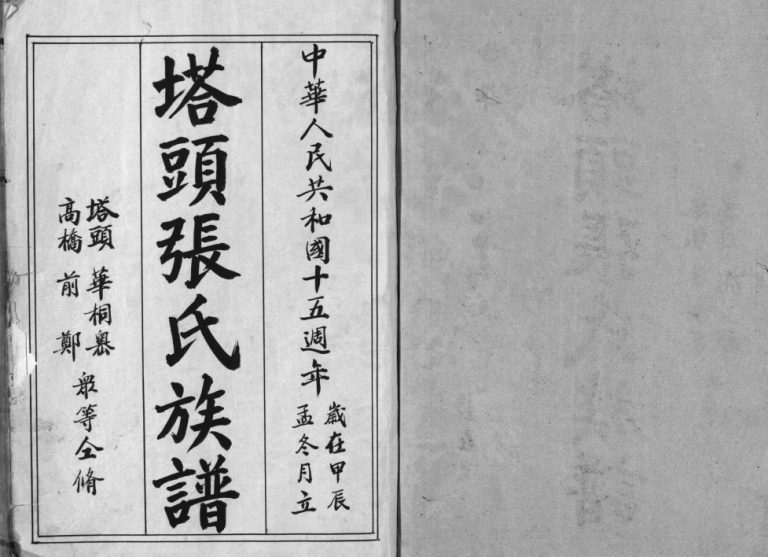 塔头张氏族谱1964年重修 浙江省温州乐清市张氏电子版家谱下载