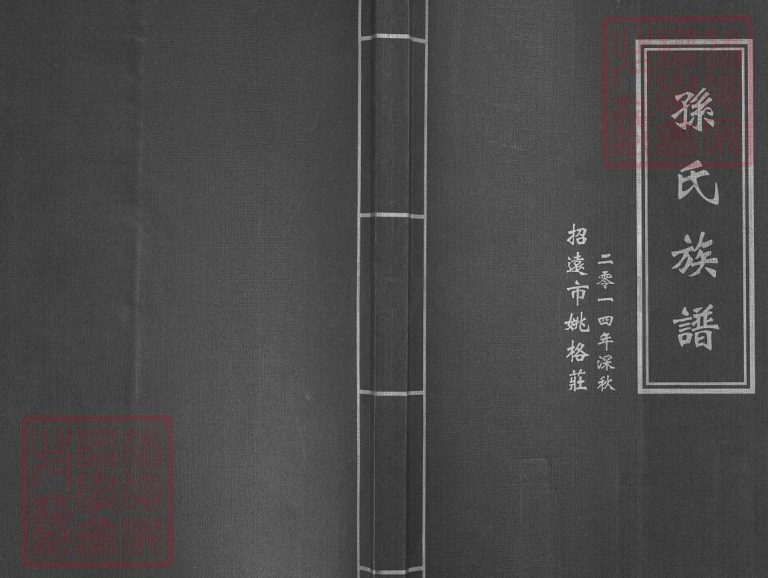 招远市姚格庄孙氏族谱2014年修PDF电子版家谱下载