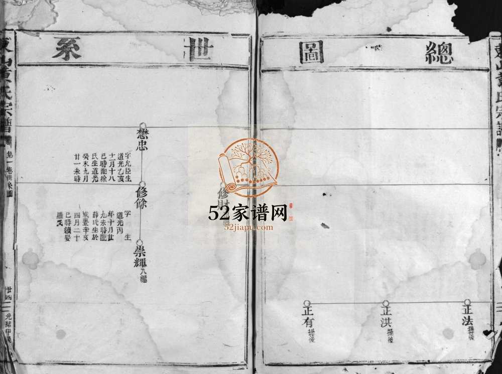 东山黄氏宗谱[残卷]清光绪30[1904]重修 浙江台州 乐清黄氏电子版家谱下载