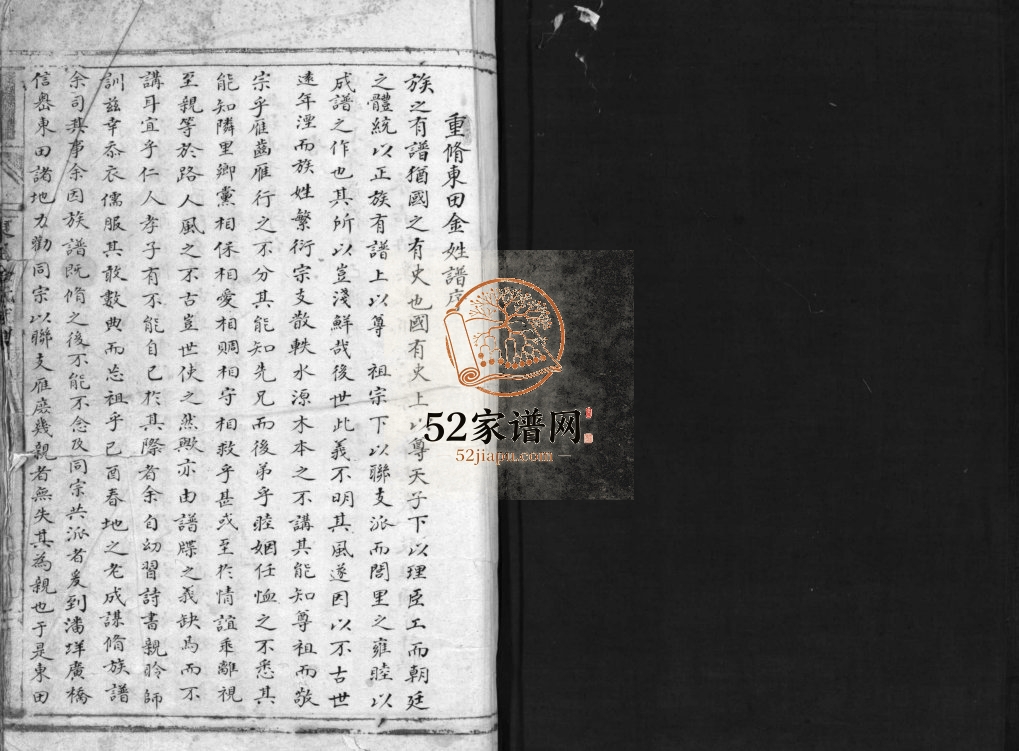 东田金氏族谱[不分卷]清咸丰7[1857]重修 浙江乐清光裕堂金氏电子版家谱下载