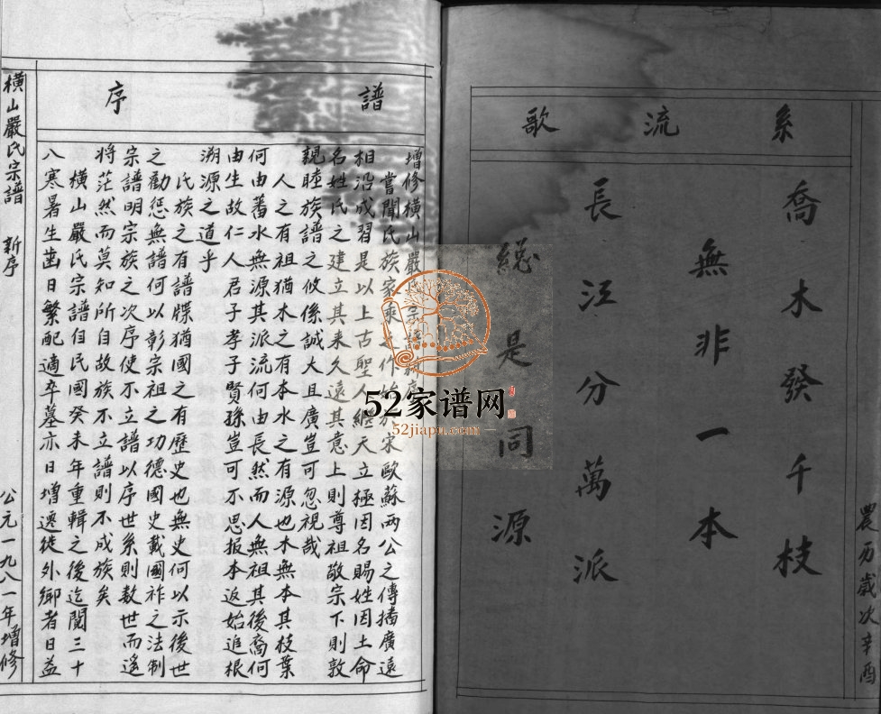 横山严氏宗谱[不分卷]1981增修 浙江乐清严氏电子版家谱下载