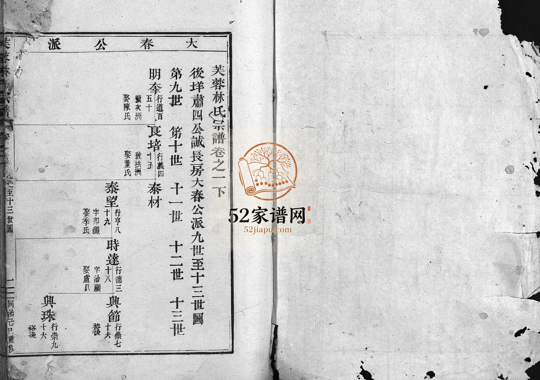 芙蓉林氏宗谱清同治8[1869]重修 浙江乐清市林氏电子版家谱下载