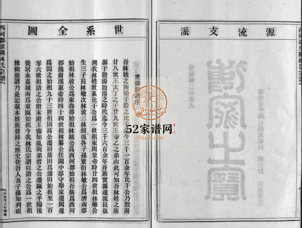 西西河郡里隆林氏宗谱[不分卷]1996年重修 温州乐清市林氏电子版家谱下载