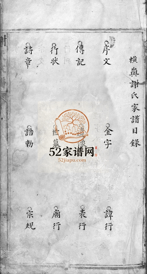 谢氏家谱[不分卷]清乾隆46[1718]浙江乐清市谢氏电子版家谱下载