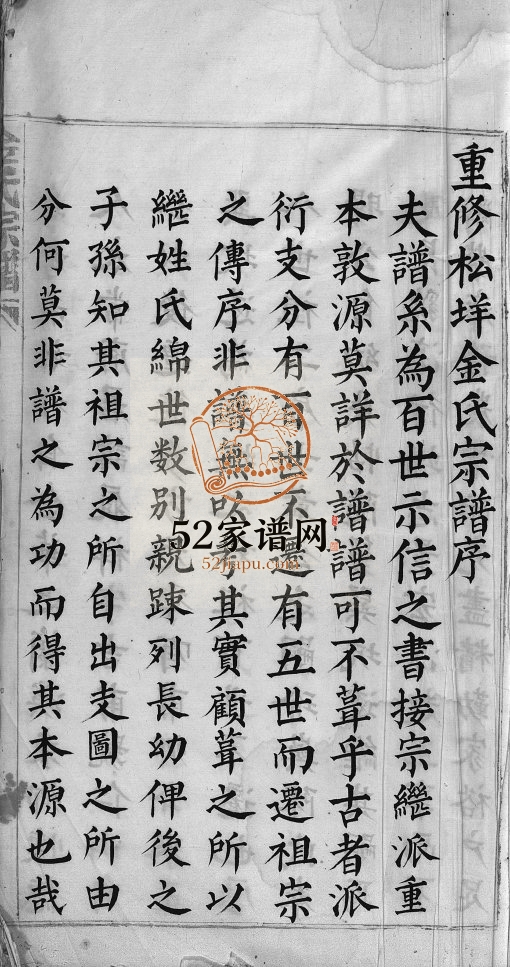 松垟金氏宗谱[不分卷]1846年修 浙江乐清金氏电子版家谱下载
