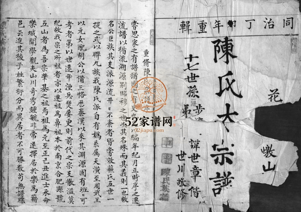 陈氏族谱[不分卷]1867年重修 浙江乐清陈氏电子版家谱下载