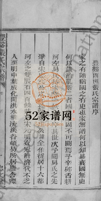 丰溪张氏宗谱[不分卷]1910年修 江西广丰忠文堂张氏电子版家谱下载