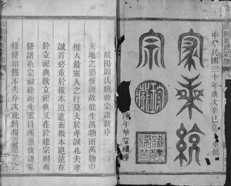 岐阳周氏宗谱1941年修 江西广丰太极堂周氏电子版家谱下载