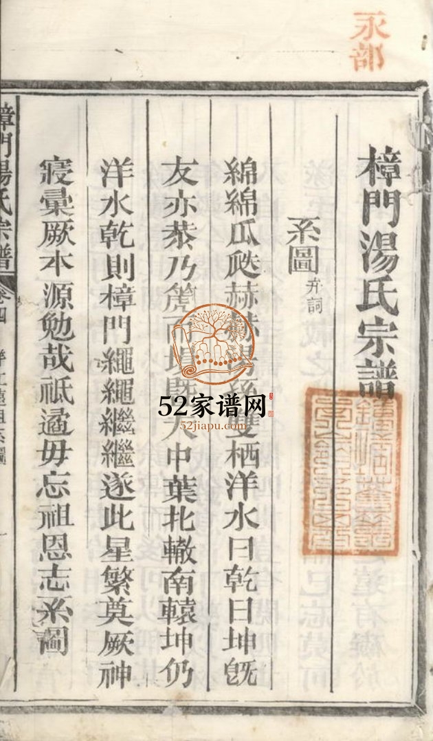 樟门汤氏宗谱1942年修 江西广丰汤氏pdf电子版家谱下载