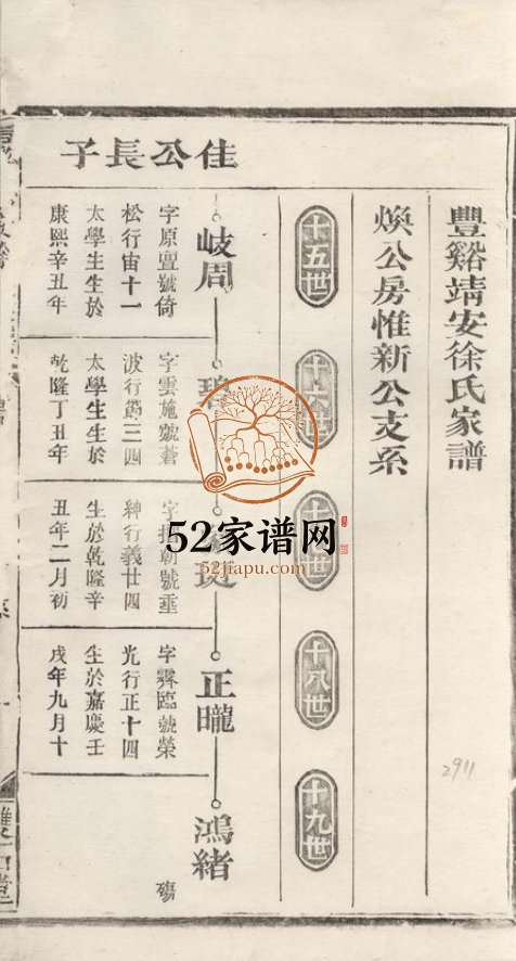 丰溪靖安徐氏家谱1937年修 江西广丰双石堂徐氏电子版家谱下载