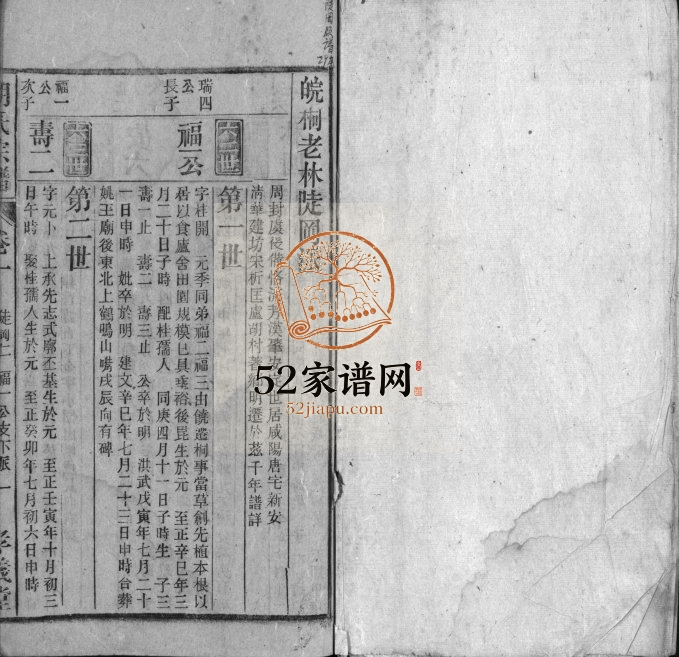 胡氏宗谱[按支分卷]1905年修 安徽桐城-怀宁孝义堂胡氏电子版家谱下载