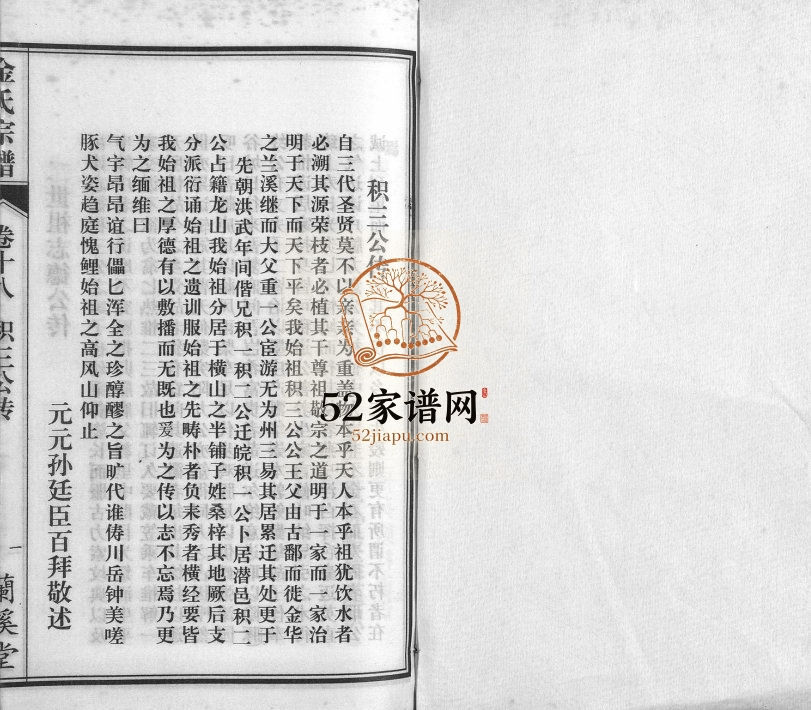 金氏宗谱[18卷]2009年修 安徽桐城兰溪堂金氏电子版家谱下载