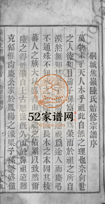 陆氏支谱[12卷,首末各1卷]1940年修 安徽桐城敦本堂陆氏电子版家谱下载