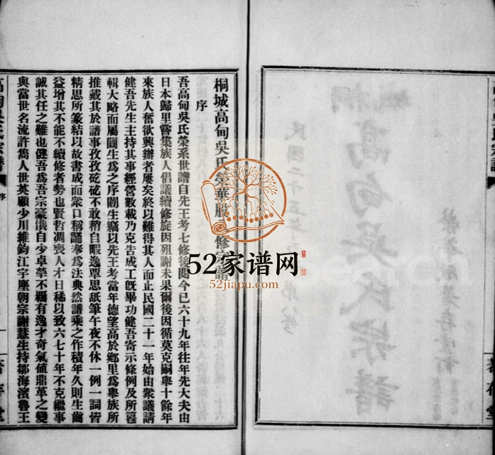 桐城高甸吴氏荣华宗谱[91卷]1936年修 安徽桐城着存堂吴氏电子版家谱下载