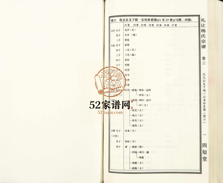 礼让杨氏宗谱2011年修 安徽桐城四知堂杨氏电子版家谱下载