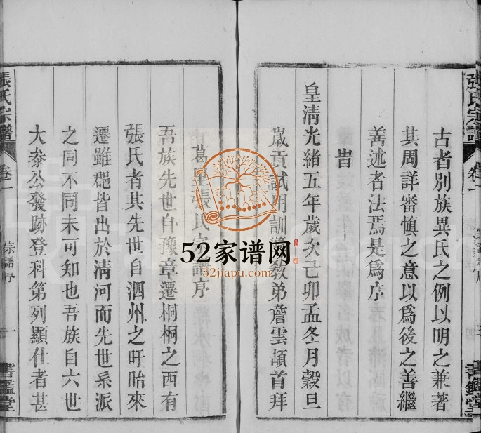 皖桐张氏族谱[20卷,末1卷]1879年修 安徽桐城书鉴堂张氏电子版家谱下载
