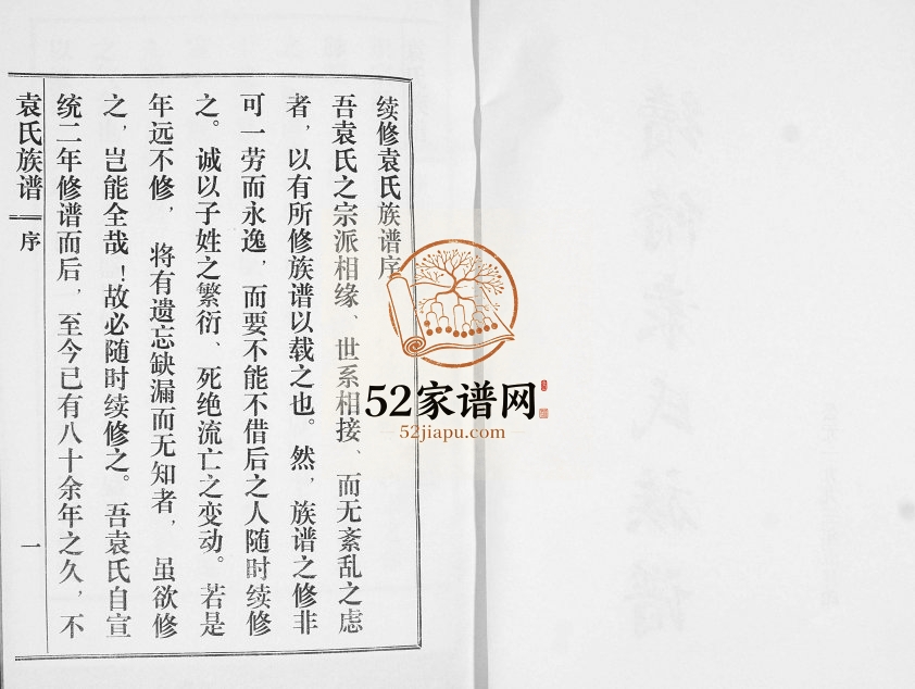 袁氏族谱(续)1993年修 山东即墨刘家庄袁氏电子版家谱下载