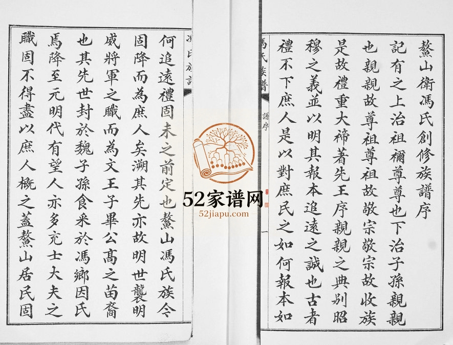 鳌山卫冯氏族谱1933年修 山东即墨冯氏电子版家谱下载