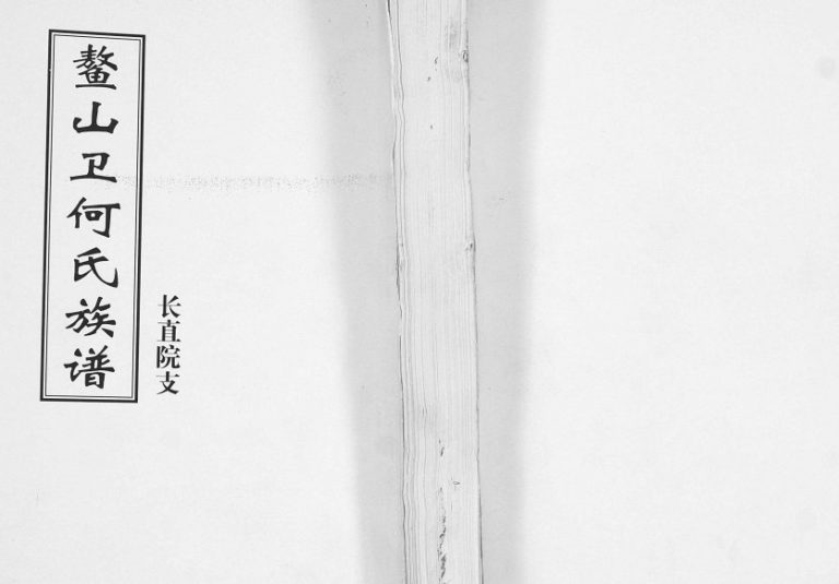 鳌山卫何氏族谱长直院支1844年修 山东即墨何氏电子版家谱下载