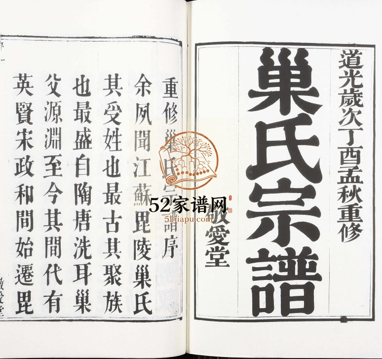 巢氏宗谱[49卷]1837年六修 江苏江阴 常州敬爱堂巢氏电子版家谱下载