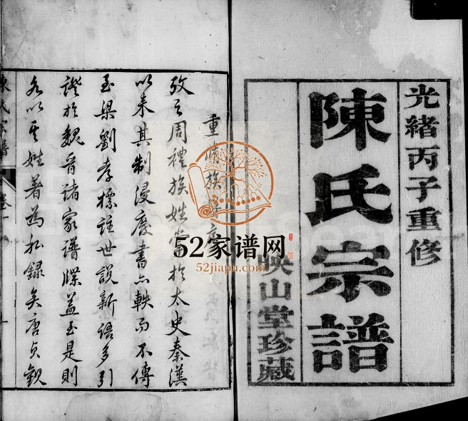 毘陵陈氏宗谱[30卷]1876年重修 江苏武进映山堂陈氏电子版家谱下载