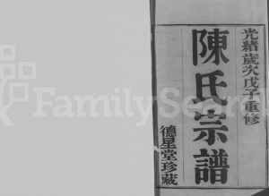 毘陵陈氏宗谱[8卷]1888年重修 江苏武进德星堂陈氏电子版家谱下载