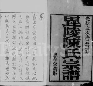 毘陵双桂里陈氏宗谱[30卷]1880年重修 江苏武进忠节堂陈氏电子版家谱下载
