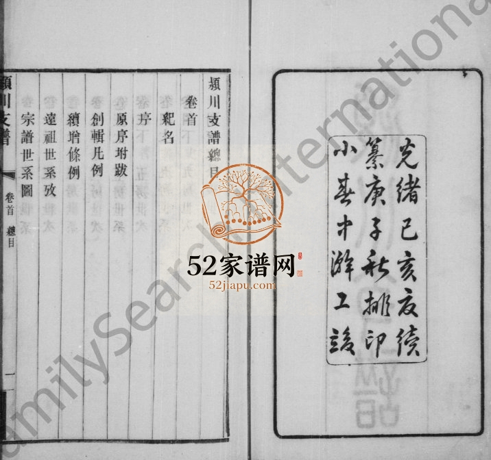 颖川支谱[20卷首1卷]1899年修 江苏吴中电子版家谱下载