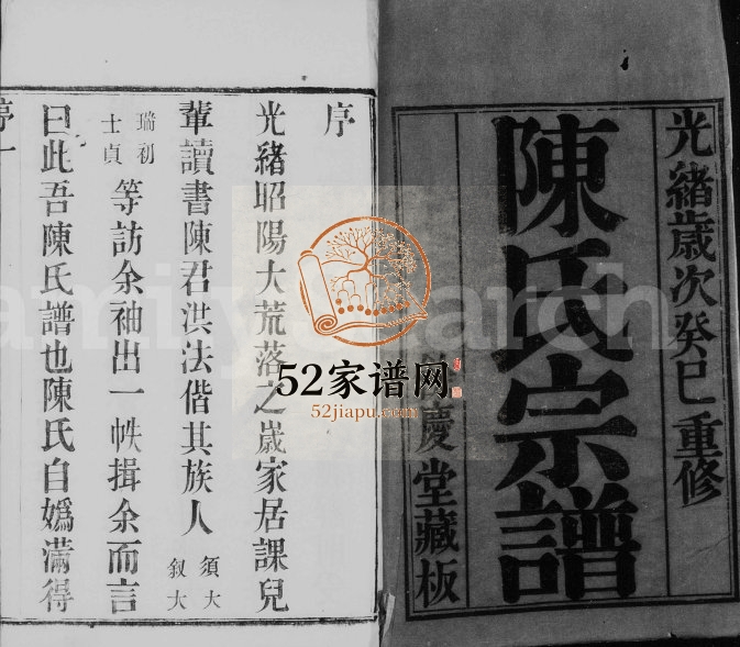 陈氏支谱[12卷]1893年重修 江苏武进延庆堂陈氏电子版家谱下载