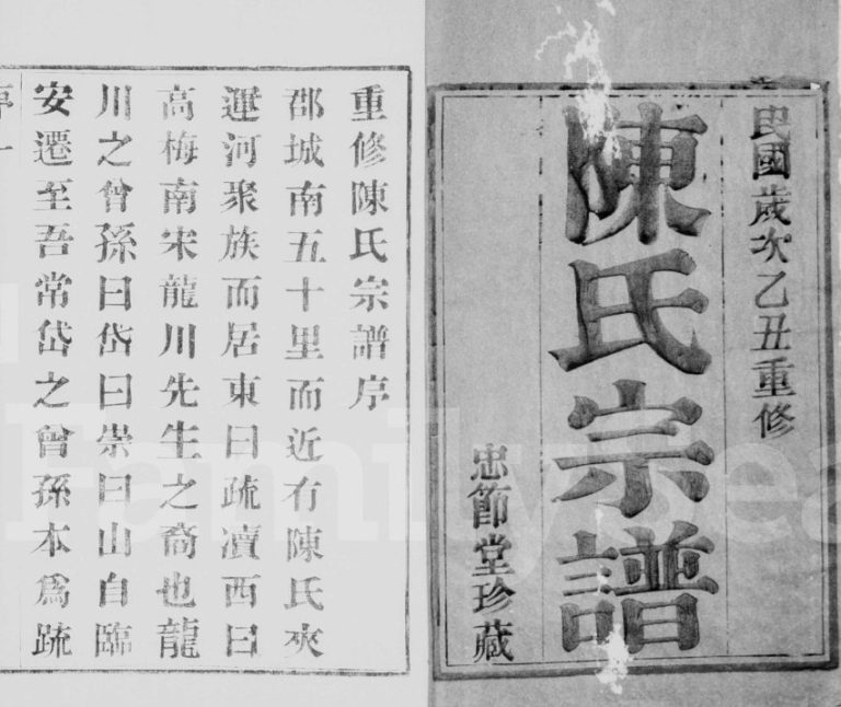 陈氏支谱[12卷]1925年重修 江苏江阴忠节堂陈氏电子版家谱下载