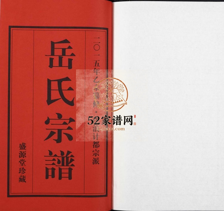 岳氏宗谱[11卷]2015年修 甘肃庄浪盛源堂岳氏电子版家谱下载