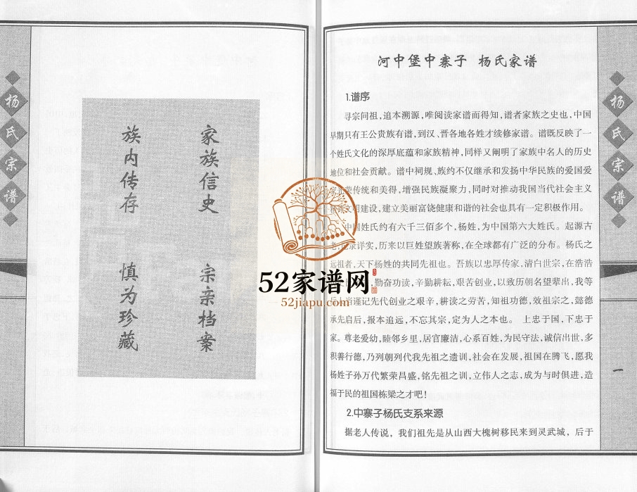 杨氏宗谱.入宁中寨子始祖杨国强宗支2012年修 宁夏灵武杨氏电子版家谱下载