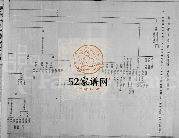 曹氏谱系全图1975年修 广西 云南曹氏电子版家谱下载