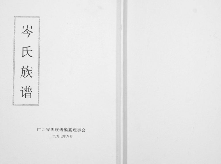 岑氏族谱[10卷]1997年修 广西百色岑氏电子版家谱下载