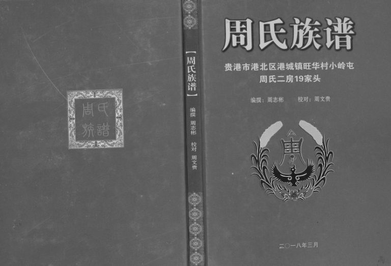周氏族谱贵港市港北区港城镇旺华村小岭屯周氏二房19家头2018年修完整电子版家谱下载
