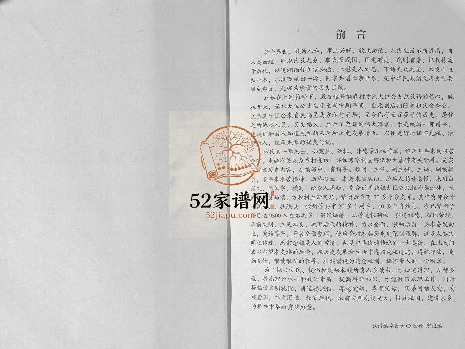 隆安方氏宗谱2006年修 广西隆安方氏电子版家谱下载