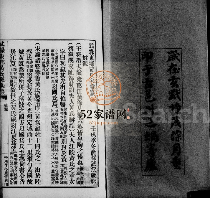 武缘东乡黄氏家乘纂1922年修 广西武鸣黄氏电子版家谱下载