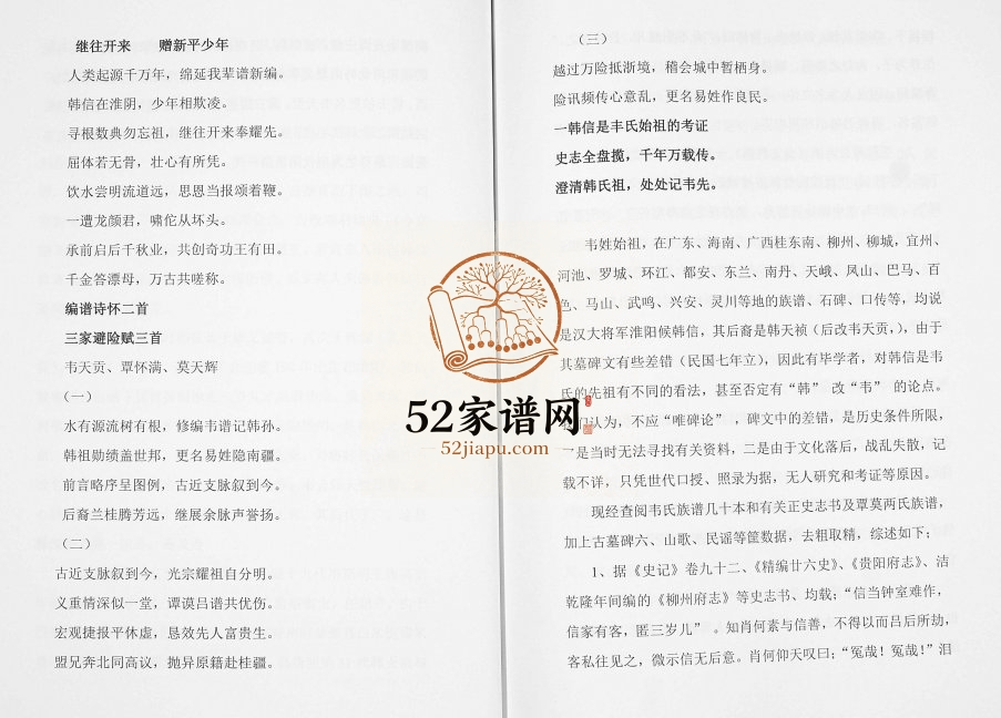 韦氏族谱[不分卷]2013年修 广西宜州区 都安南阳堂韦氏电子版家谱下载