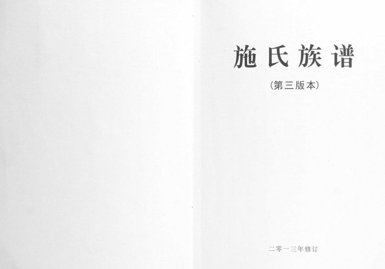 施氏族谱2013年修 广西宾阳施氏电子版家谱下载