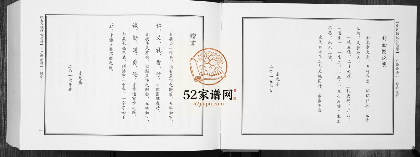麦氏铁杖公总谱广西分谱一2016年修 广西横州麦氏电子版家谱下载