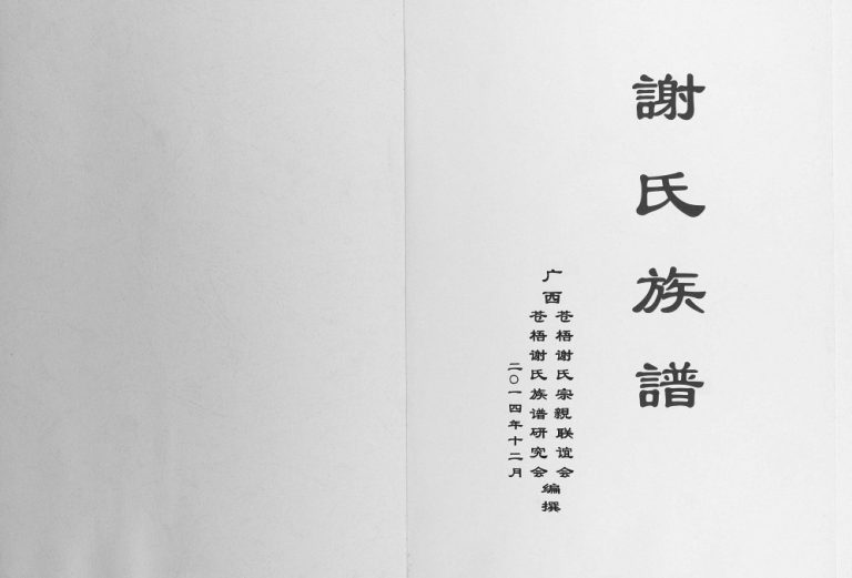 2013年修谢氏族谱 广西苍梧谢氏电子版家谱下载
