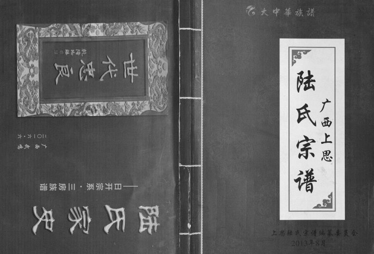 2013年修广西省上思陆氏宗谱 邕宁 凭祥 钦州 扶绥 崇左陆氏完整电子版家谱下载